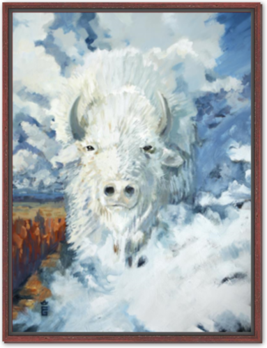 Legend of the White Buffalo - Framed Canvas Print