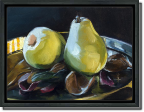 Morning Pears - Framed Canvas Print