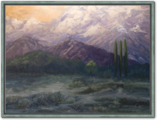 Sunset Mountains - Framed Canvas Print