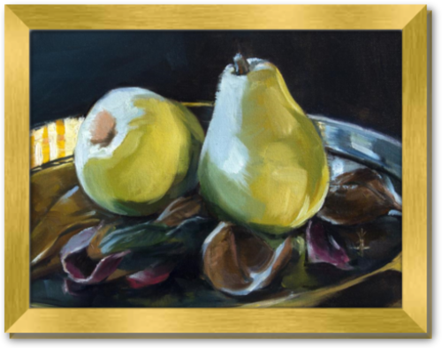 Morning Pears - Framed Canvas Print
